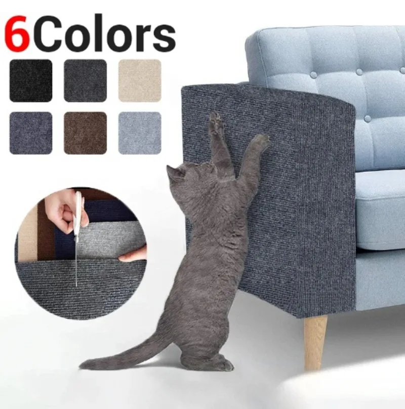 

Wall Anti Cat Scratch Sofa DIY Cats Scratch Board Sofa Protection Paws Sharpen Trimmable Self-Adhesive Carpet Cats Scratch Board