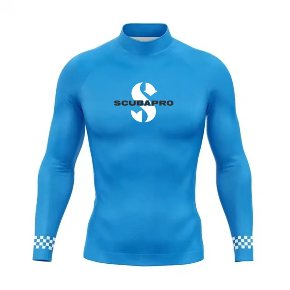 Nowe męskie koszulki surfingowe z długim rękawem Rash Guards Strój kąpielowy z ochroną UV Surfing Nurkowanie Stroje kąpielowe Pływanie Surf Odzież