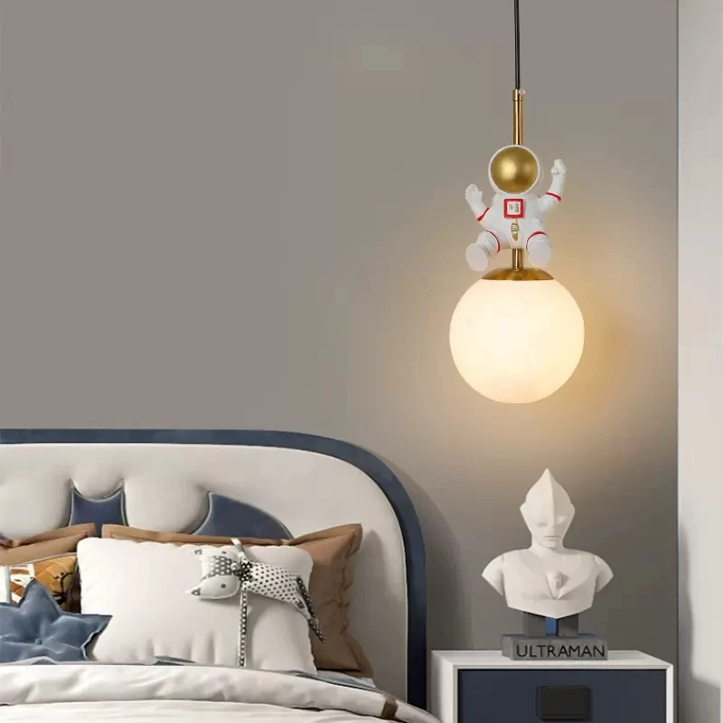 

Modern simple dimming intelligent cartoon aerospace boy room lamp children room bedroom bedside small pendant lamp