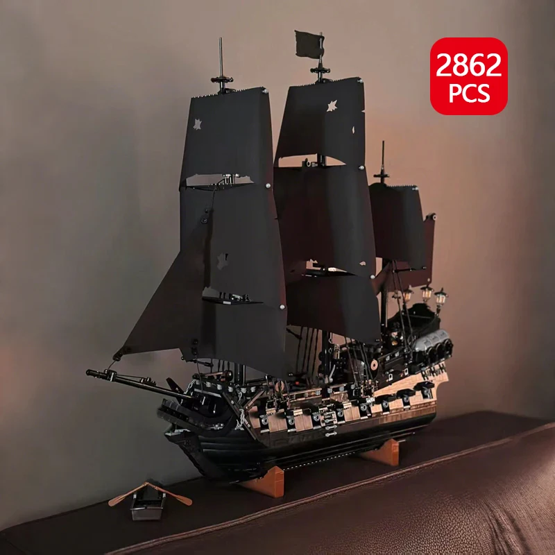 

2862PCS Pirates Of The Caribbean Ship Revenge Warship MOC Black Pearl Sailboat Building Block Bricks Assembly Toy Birthday Gift