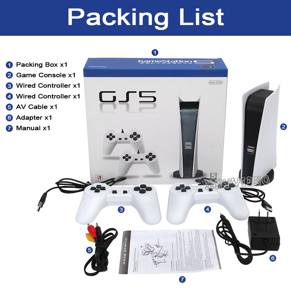 لعبة محطة 5 لعبة فيديو وحدة التحكم مع 200 الألعاب الكلاسيكية 8 بت وحدة التحكم التلفزيون الرجعية USB السلكية يده لعبة لاعب AV الإخراج