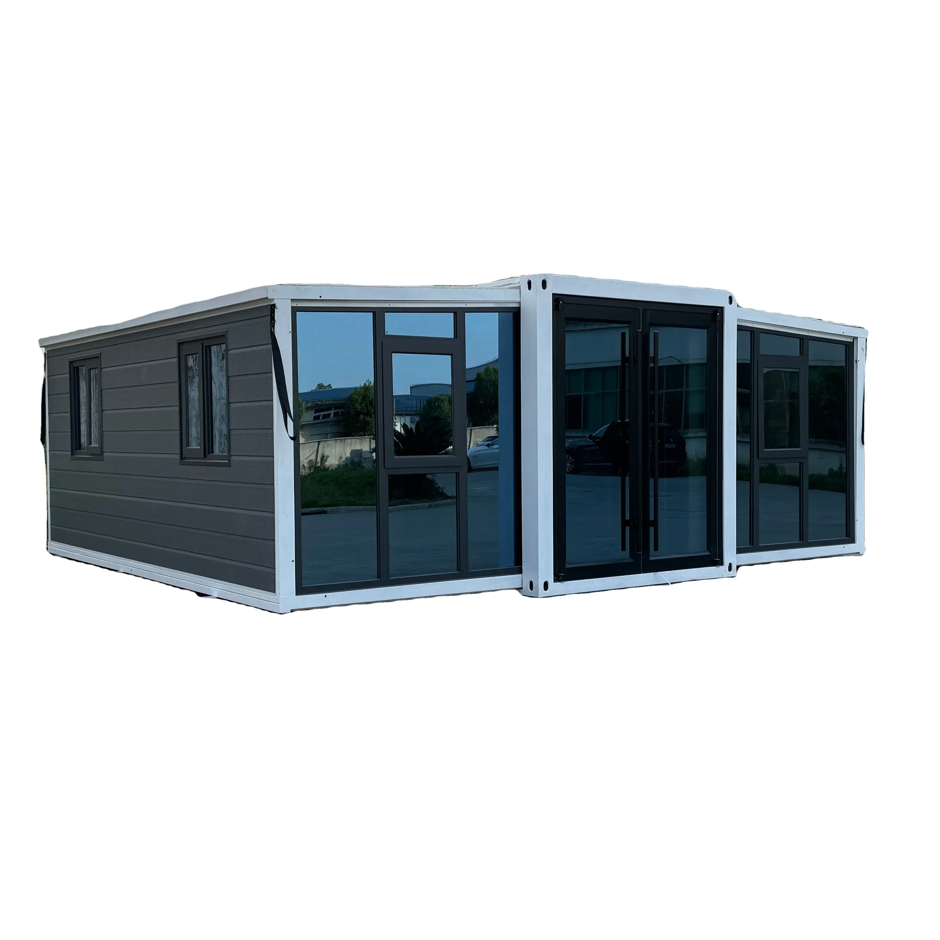 Fast Build Folding 40ft Container House Expandable Prefab with 2/3 Bedrooms Bathroom Steel Sandwich Panel for Office Use