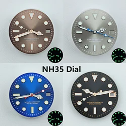 28.5mm NH35 Dial Watch Dial S Dial Green Luminous Face for Yacht-master NH35 NH36 Automatic Movement Watch Accessories