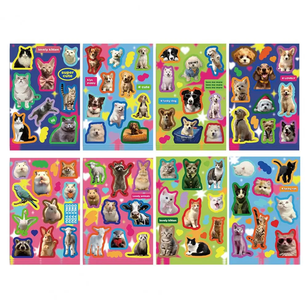 สติกเกอร์กระเป๋าเดินทาง8แผ่นสติกเกอร์ไวนิลกันน้ำลายไดโนเสาร์สวนสัตว์ทะเลสติกเกอร์ติดกระเป๋าเกม DIY ศิลปะงานฝีมือสำหรับงานเทศกาล