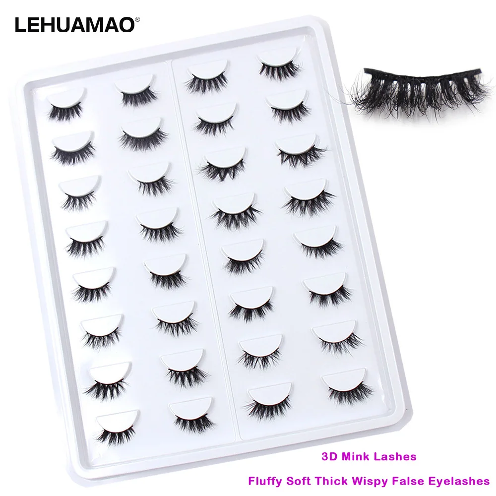 LEHUAMAO Half Eyelashes Natural Half Eye False Eyelashes Fake Lashes Makeup 3D Mink Lashes Eyelash Extension Mink Eyelashes Beau