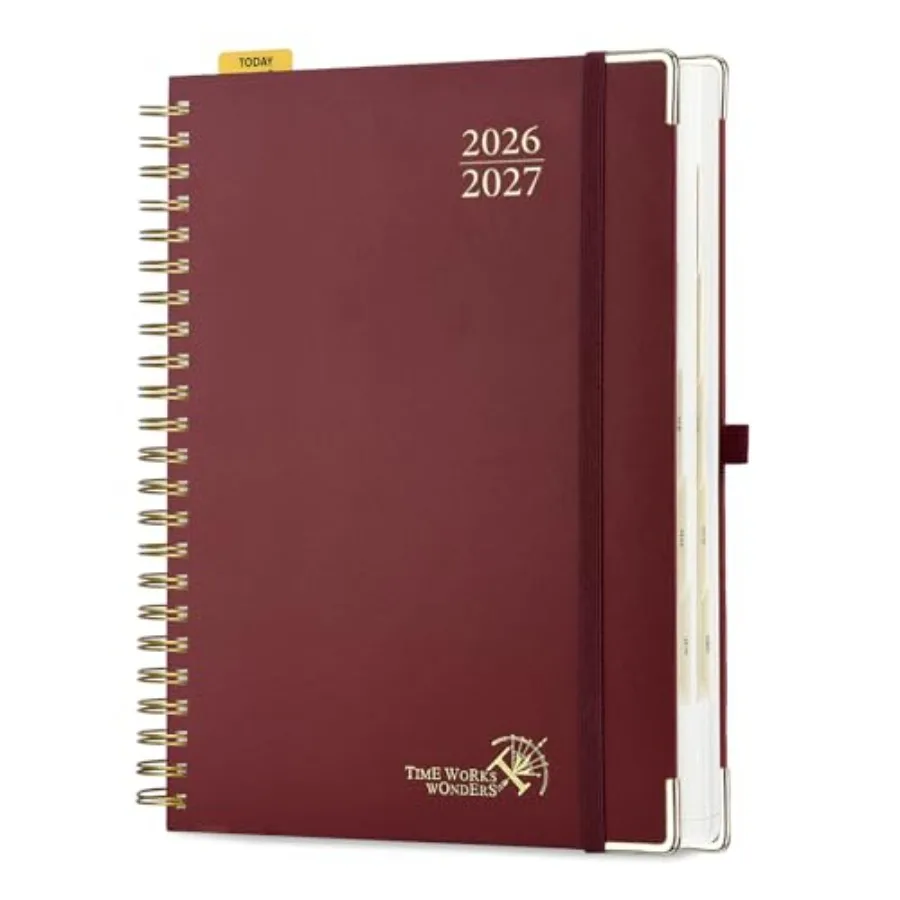 

Ежедневник-планировщик на 2026-2027 годы: одна страница на день, ежедневный календарь с июля 2026 по июнь 2027, академический, в твердом переплете, для записи встреч