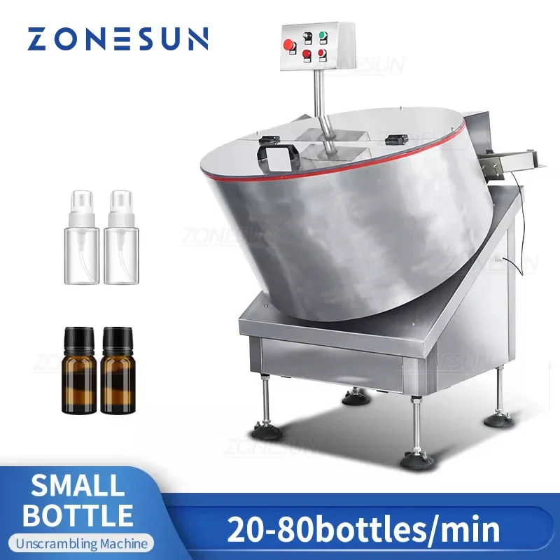 ZONESUN Automatic Unscrambler Turntable Rotary Plate Plastic Glass Bottle Vial Sorting Feeder ZS-LP750