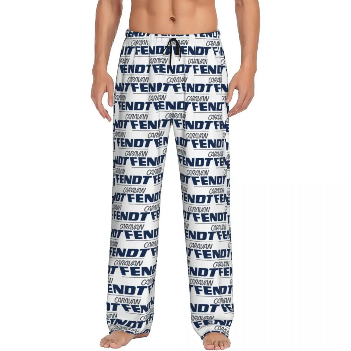 Custom Printed Fendt Tractor Logo Pajama Pants for Men Sleep Sleepwear Bottoms with Pockets