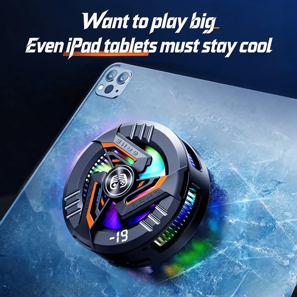 Phone Cooler Semiconductor TEC AI Temperature Control Magnetic Clip Digital Display Freezing RGB Fan for Live Stream Gaming