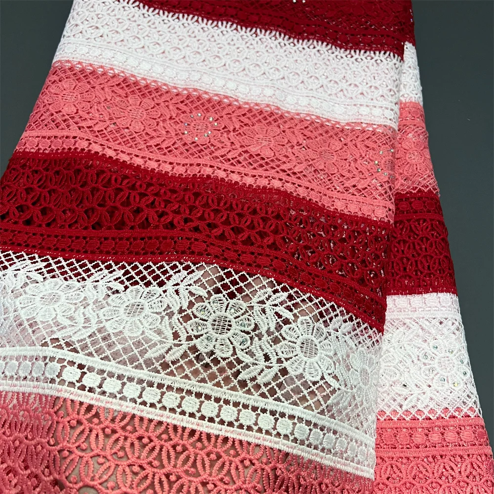 

High-Quality Africa Nigerian Sequins Cotton Embroidery Lace Fabric Tulle 5 Yards for Wedding Party Dresses Chiffon XL142 2025