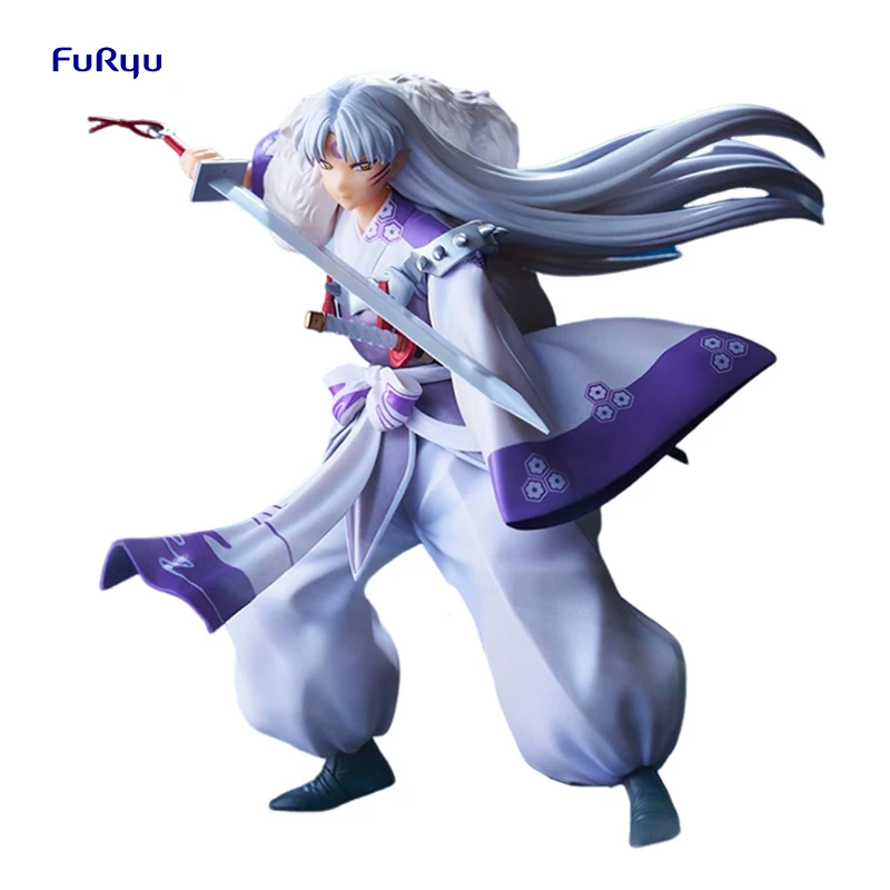 

In Stock Original Figuras Anime 18cm FuRyu Trio-Try-iT Inuyasha Sesshoumaru Anime Figure Model Toy Doll Ornaments Gifts