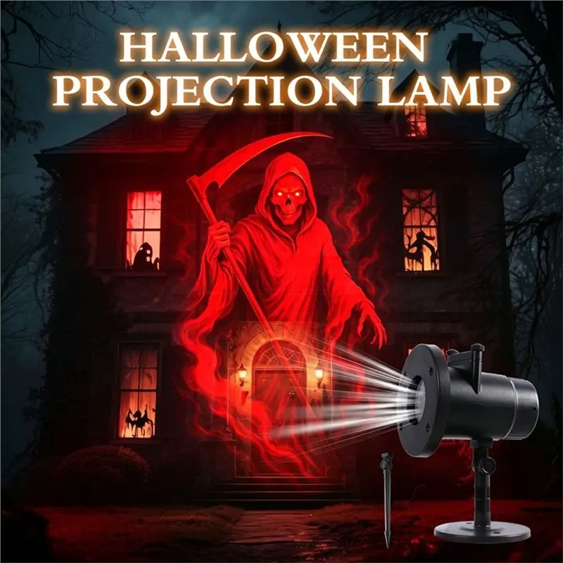 AS94-Halloween Ghost Projection Lamp Outdoor For Yard Garden Halloween Projector Lights Projector Light US PLUG