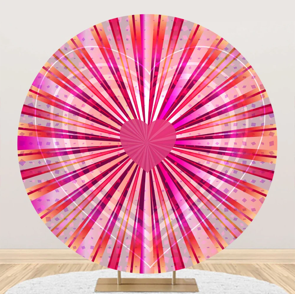 วันวาเลนไทน์ Photocall สีแดงหัวใจรักกุหลาบตกแต่งรอบความยืดหยุ่นฉากหลังวงกลมพื้นหลังการถ่ายภาพพื้นหลังสำหรับสตูดิโอถ่ายภาพ