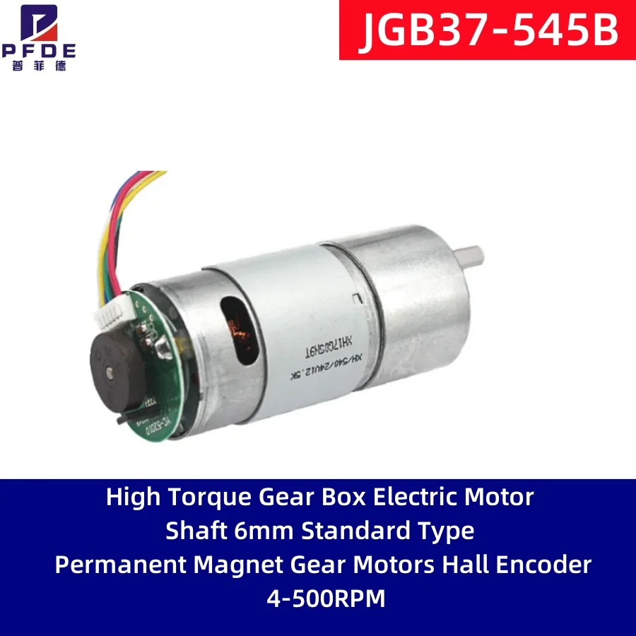 Micro DC Motor with Encoder JGB37-545B  All Metal Gear, AB Dual Phase Encoder, Speed Signal Feedback Reduction DC Motor