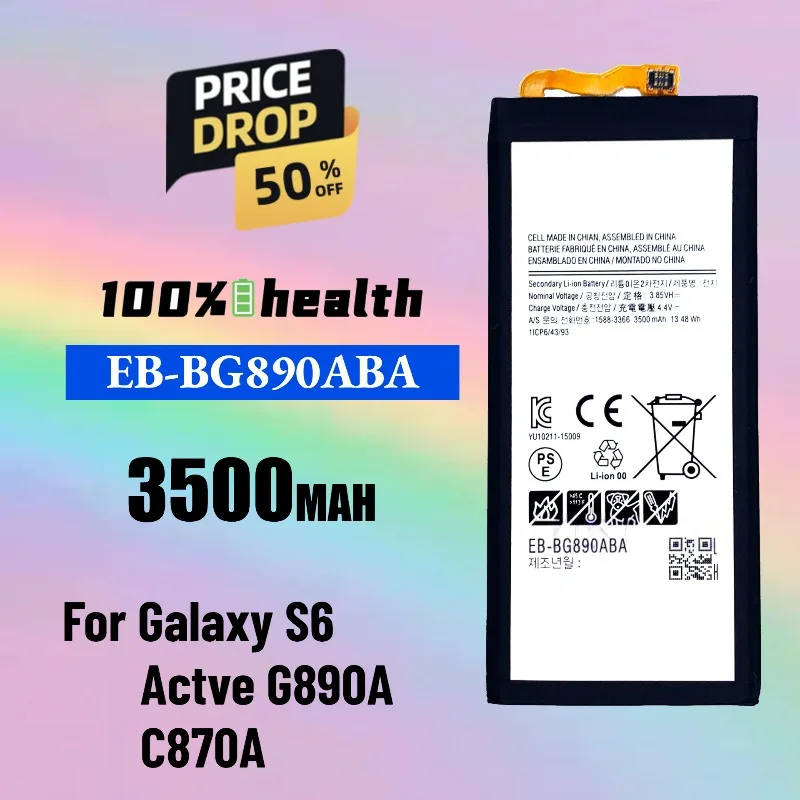 EB-BG890ABA 3500mAh  High-capacity Mobile Phone Battery for Samsung Galaxy S6/G807 Lithium Rechargeable Battery