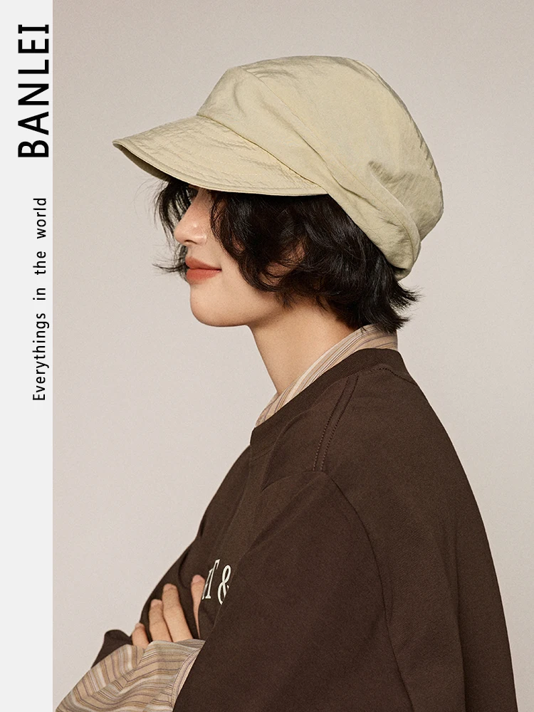 

New temperament versatile summer thin beret showing face small newsboy painter hat