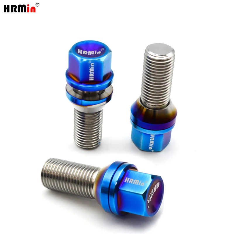 HRmin High Performance Floating Cone Seat Gr.5 Titanium Alloy Automobile Vehicle Car Wheel Bolt for Volvo Cars M14x1.5x32mm