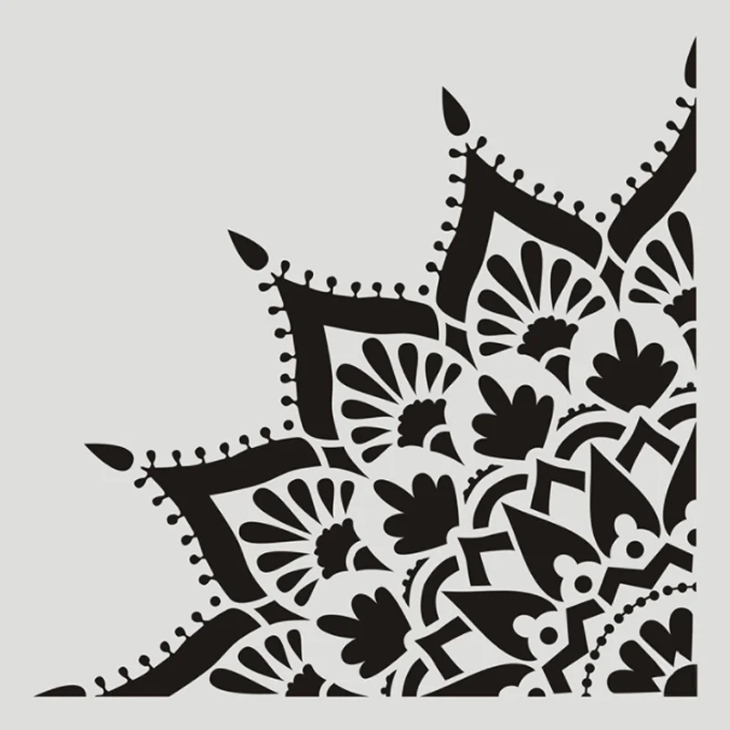 4pcs Kawaii Mandala Hollow Lace Ruler Stencil DIY Layering Scrapbooking Coloring Embossing Decoration Painting Templates 20*20cm image 5
