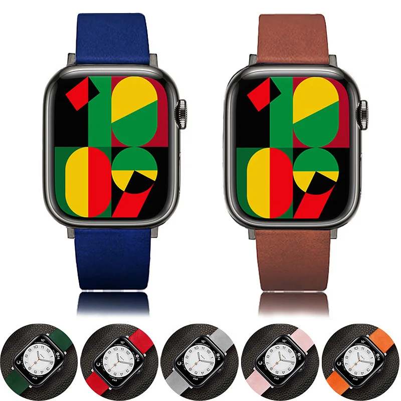 Soft Bracelet Leather Band for Apple Watch 44MM 45MM 42MM 38MM 40MM 41MM 49MM Strap for IWatch Ultra 8 7 6 SE 5/4 Wristband Belt