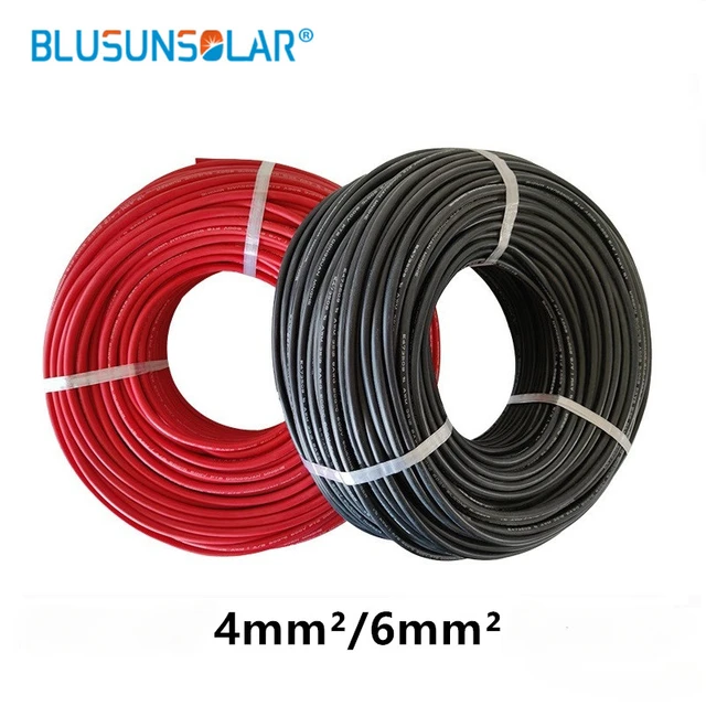 1500V 4mm2 6mm2 12/10 AWG Kabel fotowoltaiczny Drut fotowoltaiczny Czerwony + czarny Kabel cynowany miedź XLPE Kurtka do paneli fotowoltaicznych Certyfikat TUV