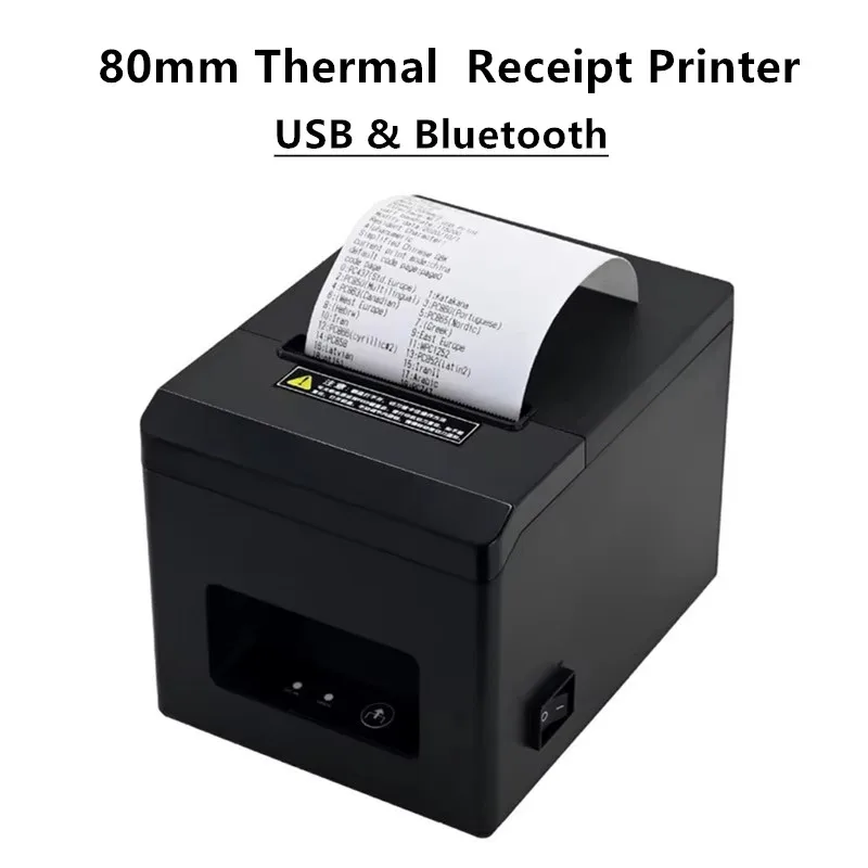 Impresora térmica de recibos de 80mm para cajita para llevar en restaurante, impresora POS USB Bluetooth compatible con Android IOS Windows Mac