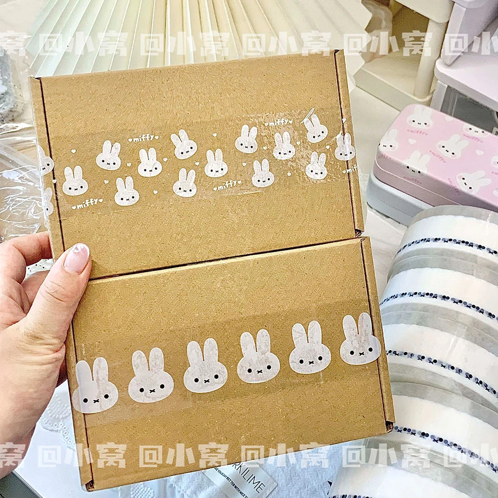 Kawaii Miffy Transparent Packaging Sealing Tape Cute Box Parcel Decorative Sticker Creative Gift Wrapping Supplies Girl Gift