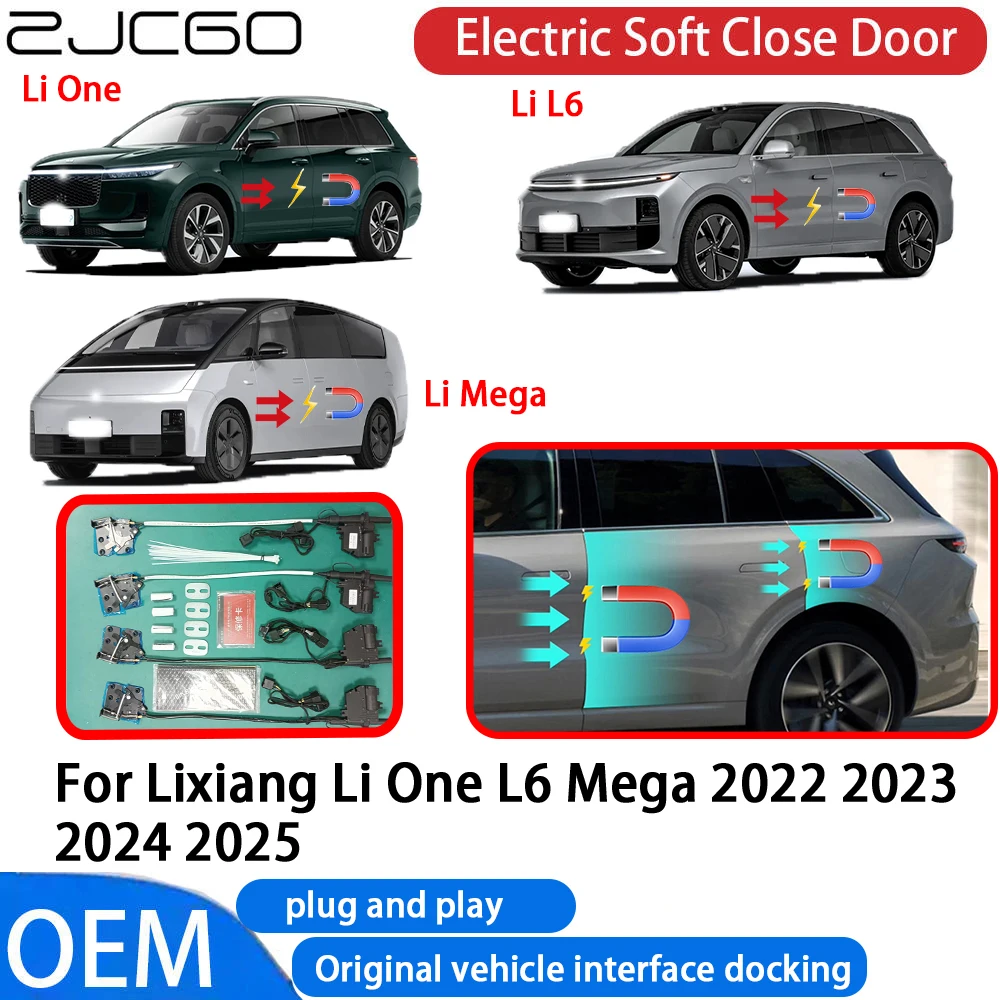 for Lixiang Li One L6 Mega 2022~2025 Car Automatic Electric Soft Close Door Closer System OEM Plug and Play Comfort Closing
