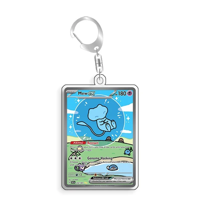 Art Display for Pokemon Mew Card PTCG Keychain Anime Game Collectibles Anime Merchandise Acrylic Protective Case Toys Gift