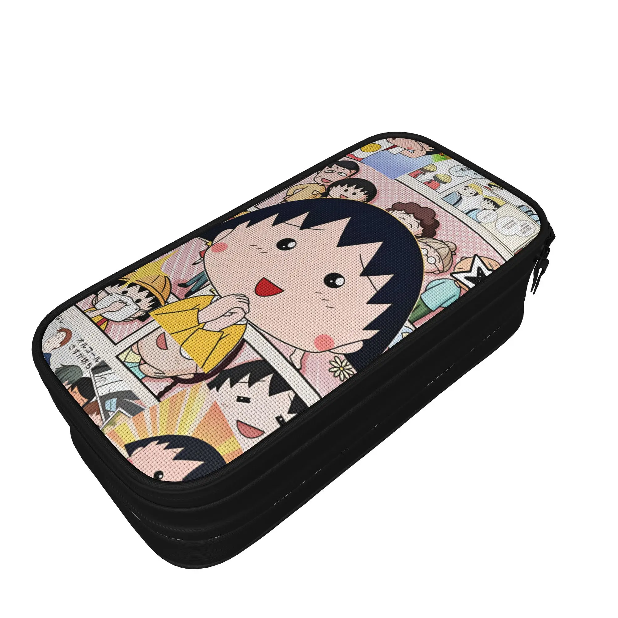 Chibi Maruko Chan Pencil Case  School Pencil Cases Canvas Kids Kawaii College Pencil Bag School Stationery