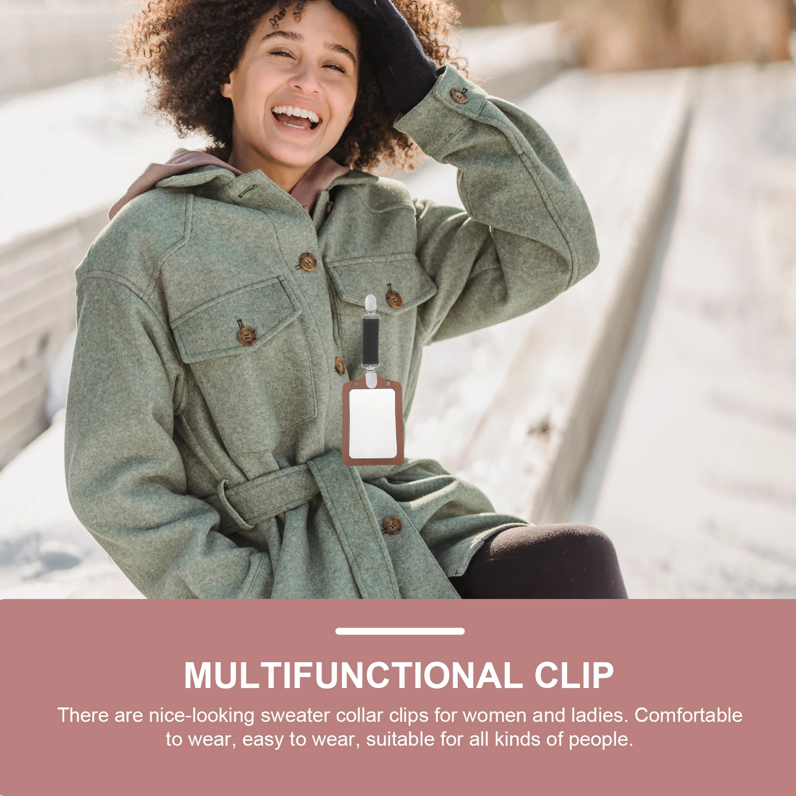 

2pcs Elastic Shoulder Hat Clip for Travel Dress Cardigan Collar Sweater Clips Polyester Stylish Durable Ladies Accessories Pin