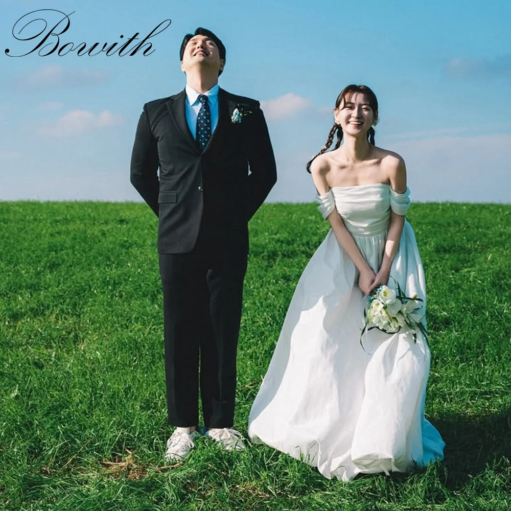 

Bowith Customized Korean Wedding Dresses Off the Shoulder Corset Bridal Dresses Outdoor Wedding Photo Shoot Dresses ウエディングドレス