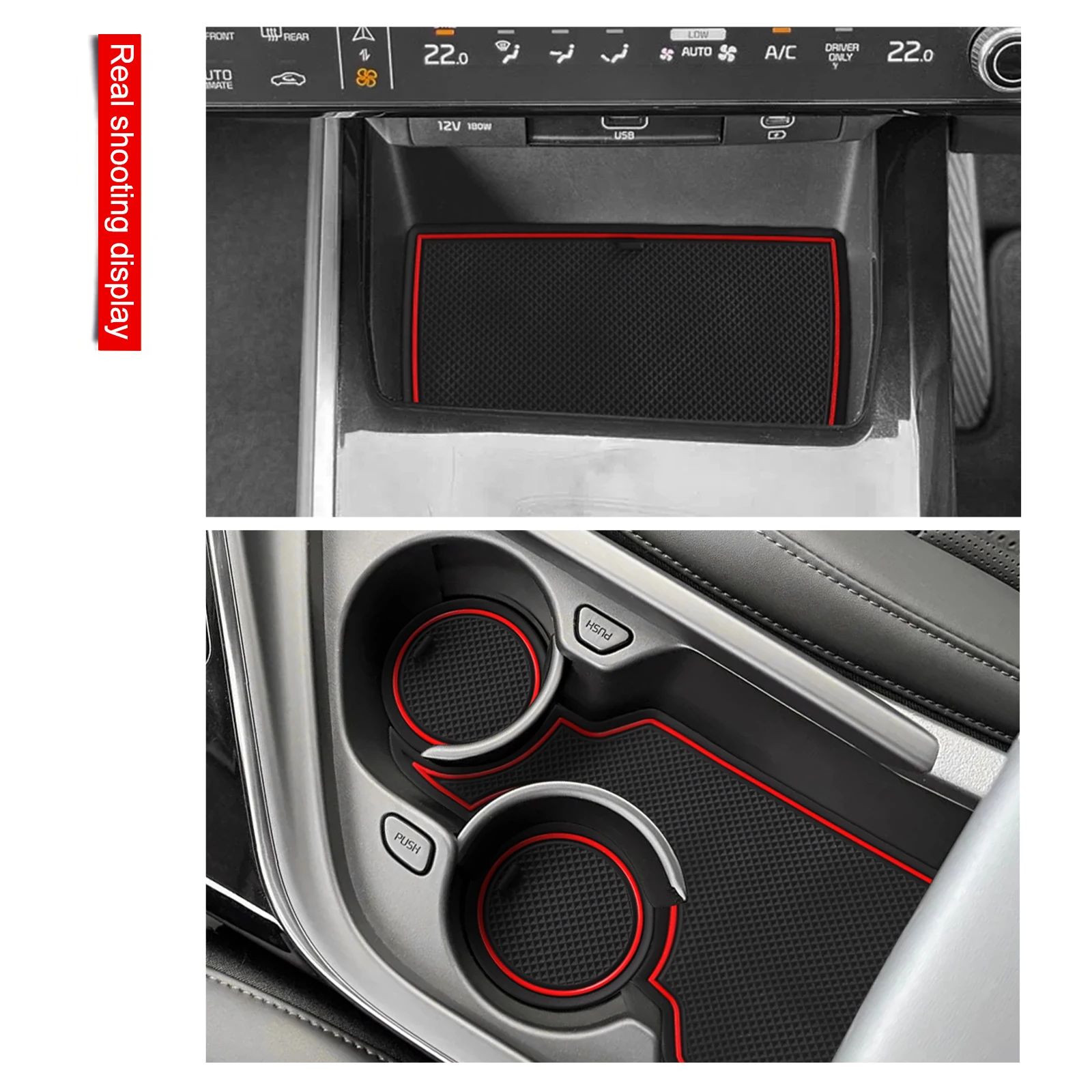 for Kia Niro EV 2023-2026 Anti-Slip Gate Slot Mat PVC Center Console Liners Rubber Door Groove Pad Non-slip Mats Accessories