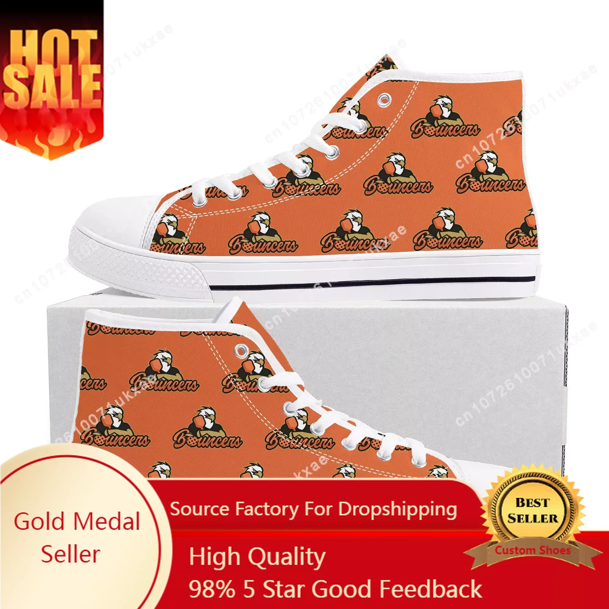 

ATLANTA BOUNCERS pickleball High Top Sneakers Mens Womens Teenager Canvas High Quality Sneaker Casual Custom Made Shoes DIY Shoe