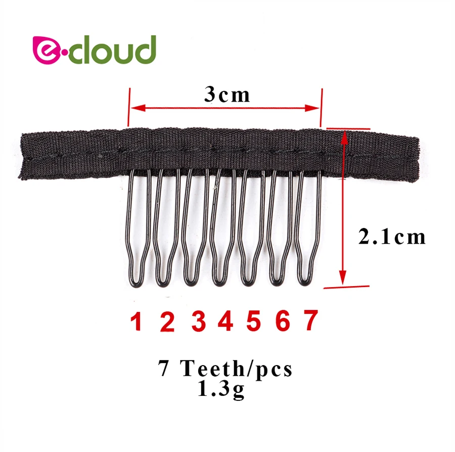 50-100Pcs Schwarz Perücke Kamm Günstige Perücke Clips Kämme Haar Extensions Clips Komfortable Perücke Clips Top Edelstahl perücke Machen Werkzeug