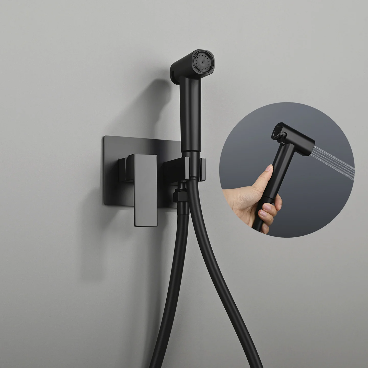 

Bidet Toilet Sprayer Set Wall Mounted Handheld Bidet Spray Hot Cold Water Mixer Bathroom Bidet Shower Sprayer Matte Black