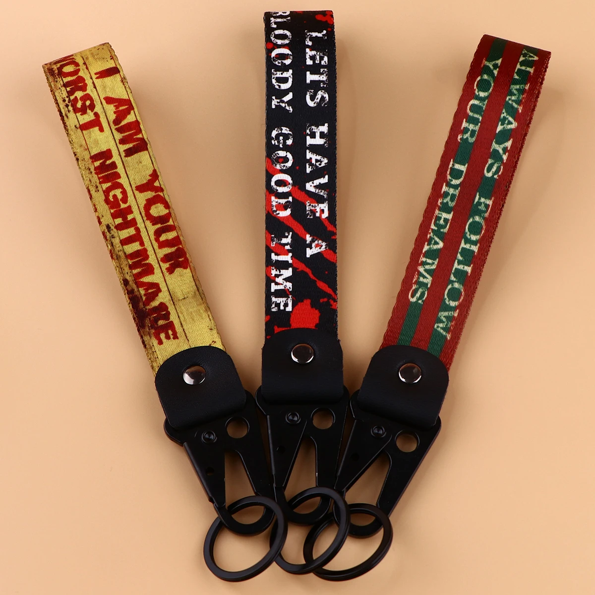 Citazioni di film Horror portachiavi portachiavi di Halloween etichette con cordino portachiavi Tow accessori per moto per auto regalo di gioielli