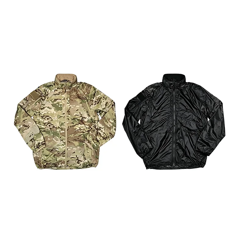 Foldable Multi-use Black Tactical Windbreaker Light Water-Resistant Outdoor Jacket, UV Protection MC Anti-Infrared Coating