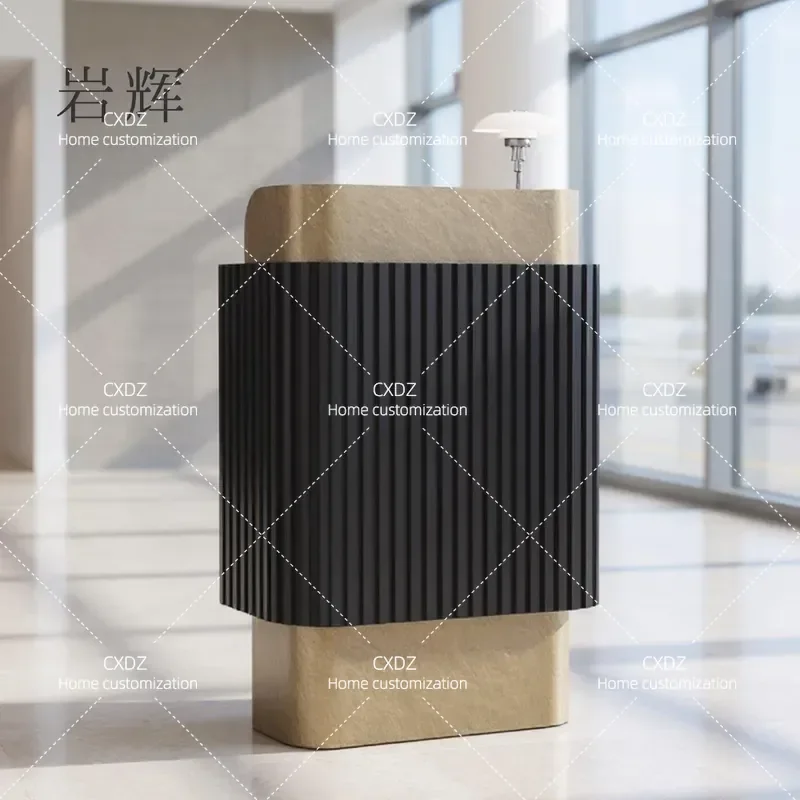 Welcome Desk, Company Front Desk Sales Department Hotel Restaurant Reception Desk High-end Customer Service Desk Stainless