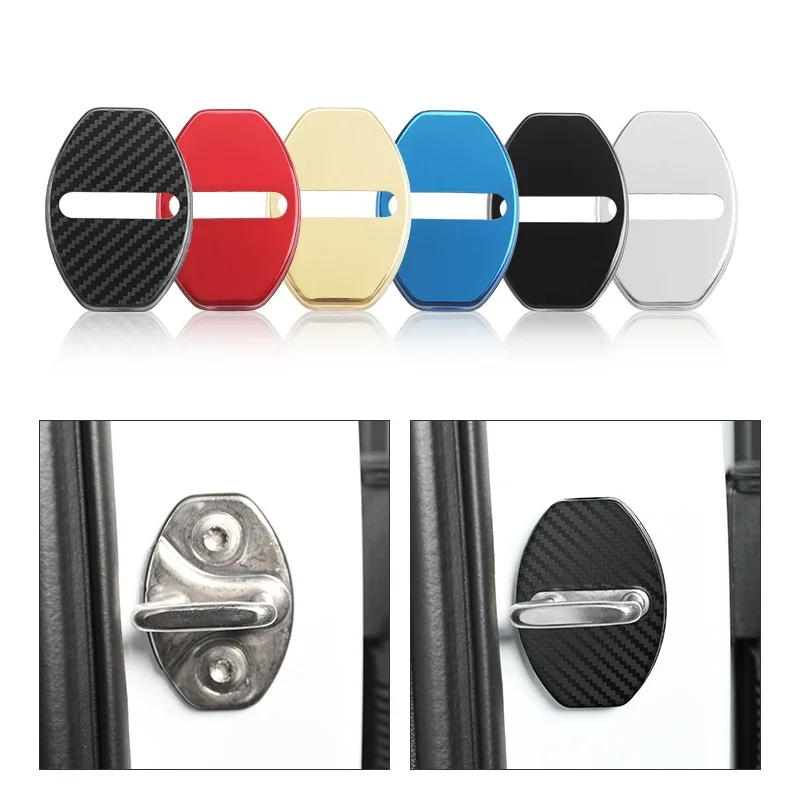 For Porsche Macan Cayenne 718 Panamera 4PCS Car Door Lock Cover Stickers Metal Door Lock Cover Modification Sticker Accessories