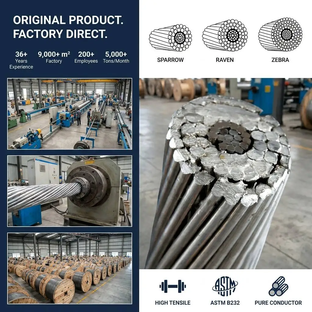 ACSR Conductor | ASTM B232 IEC 61089 BS 215 | Industrial Grade Full Size Overhead Cable for EPC HV Power Grid Projects