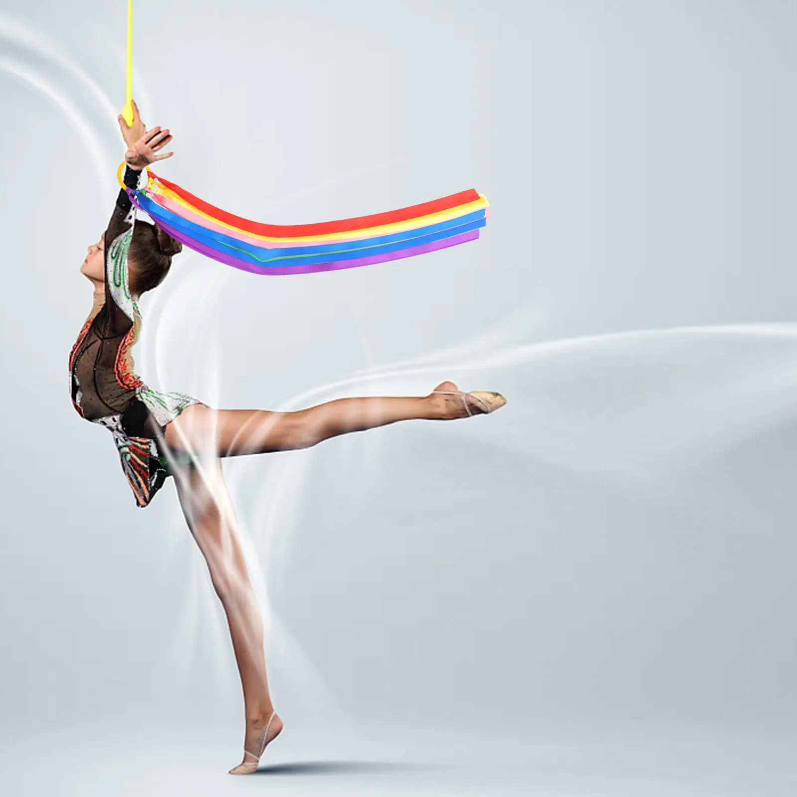 

1pc Gymnastics Streamers Toddler Dance Art Streamer Ribbon Bracelet Lightweight Smooth Non Slip Cloth Rhythmic Gym Art