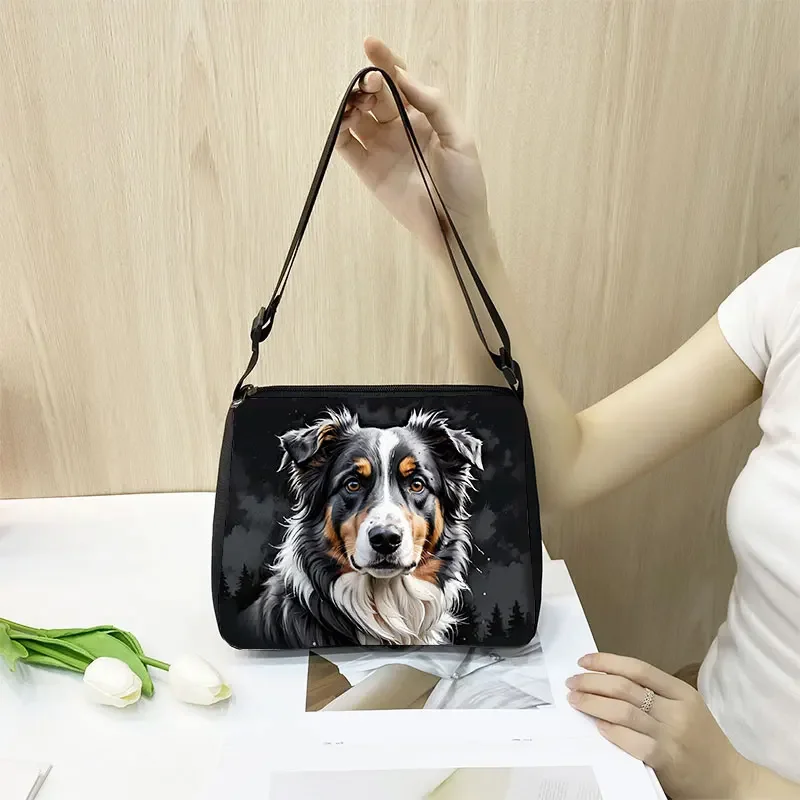 Watercolor Painting Dog Pattern Shoulder Bag German Shepherd Women Handbag Messenger Bag Shih Tzu Dog Crossbody Bag Phone Holder