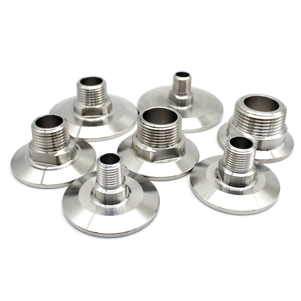 High Quality Tri clamp NPT Male adapter SS304 stainless steel homebrew supply  Fitting Connector Stainless  Ferrule 1/4\