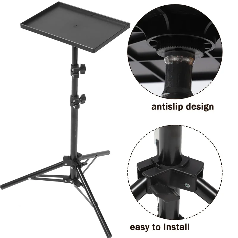 Projector Bracket Travel Tripod Speaker Stand Extender 120cm Height Mount for Laptop DSLR Camera Projector Tray Holder Foldable