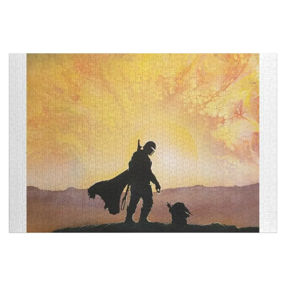 

mando hunter and child canvas Jigsaw Puzzle Custom Child Custom Kids Toy Puzzle