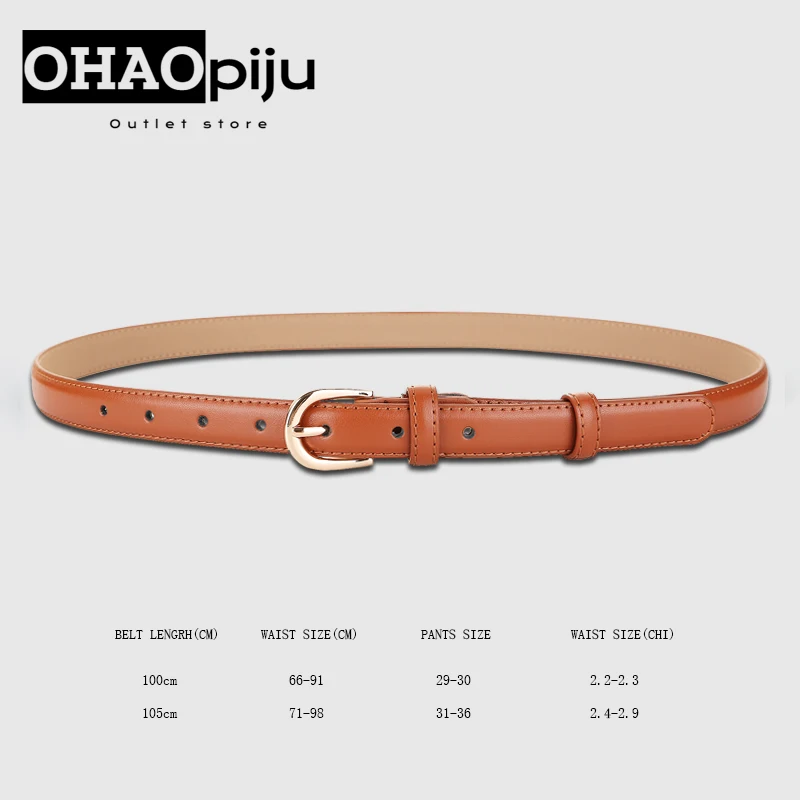 Women Belts  Leather Simple Metal Buckle  Girls Dress Jean Pants Waistband Belts for Lady Luxury Designer Brand