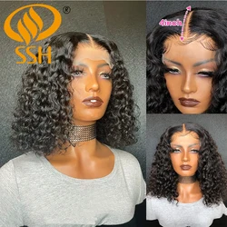 Wear Go-Water Wave Bob Wig, Prearrancked Perucas de Cabelo Humano, Lace Front Encerramento, Parte Média, Glueless, 13x4