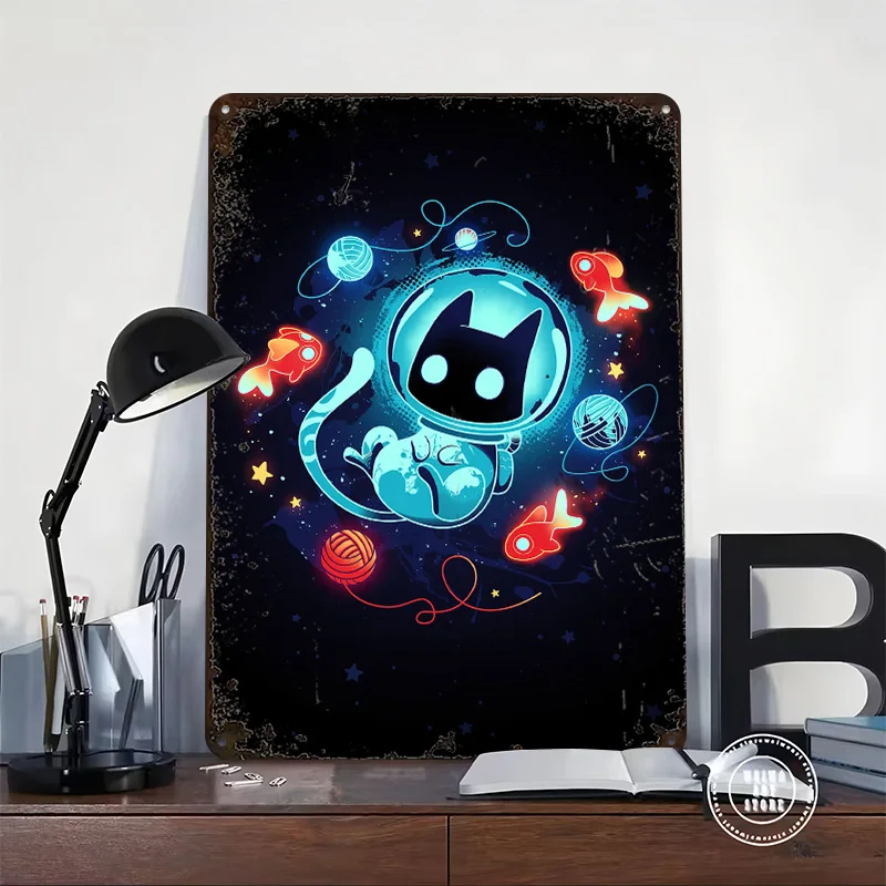 Space Adventurer Poster Customized Wall Art Vintage Metal Signs Retro Tin Plaque for Man Cave Bar Accessories Office Decor House