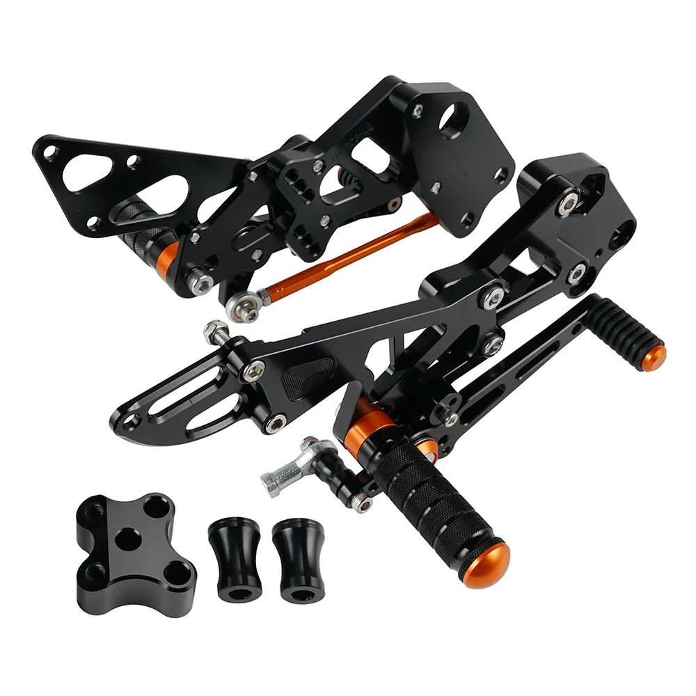 NICECNC Für KTM RC125 RC200 RC390 2014-2021 Verstellbare Fußrasten Fußstützen Fußhebel Renn-Fußrasten für KTM RC 125/200/390 2021 2020 2019 2018 2017 2016 2015 2014