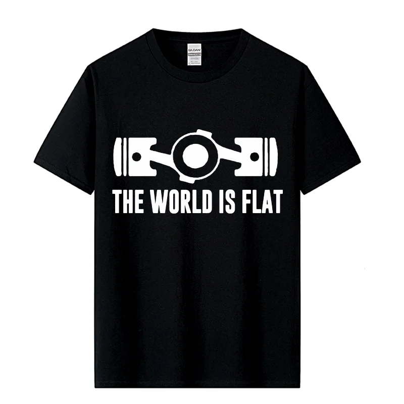 The World Is Flat Engine T Shirt Short Sleeve Print T-shirts New Style O-neck Cotton 3d T Shirts